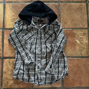 Pacsun long sleeve flannel hooded shirt